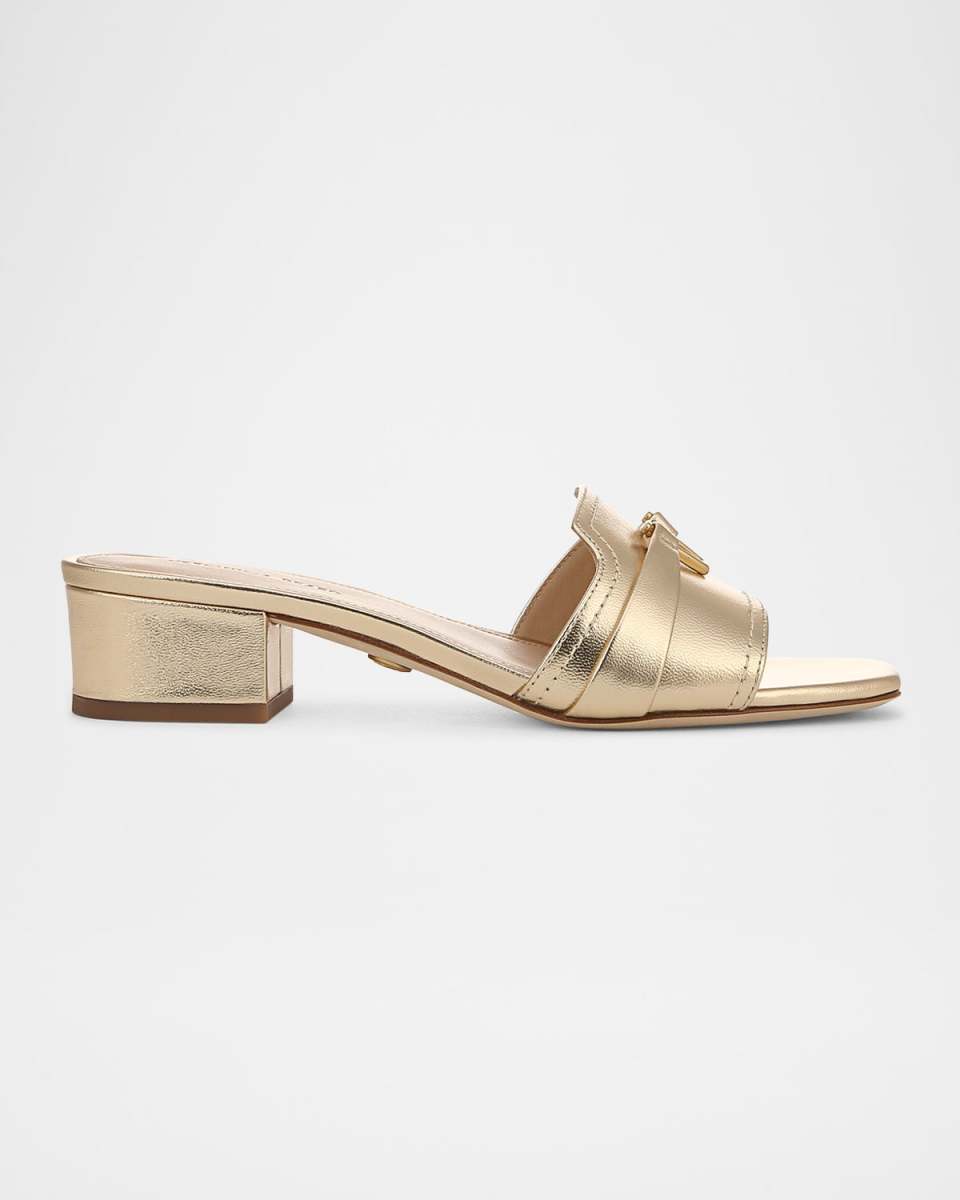 Annette Metallic Medallion Mule Sandals